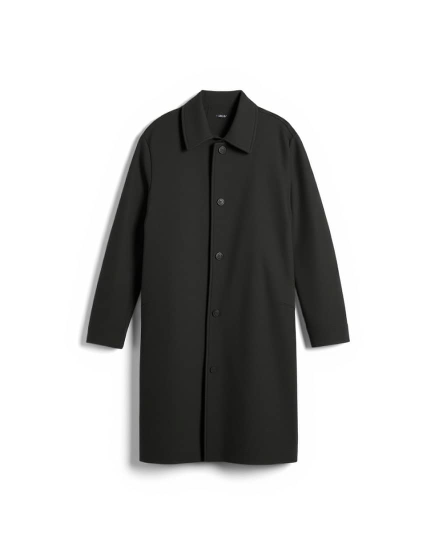 Topman wool blend car coat in dark green