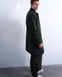 Topman wool blend car coat in dark green