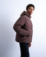 Topman textured puffer jacket in dark brown