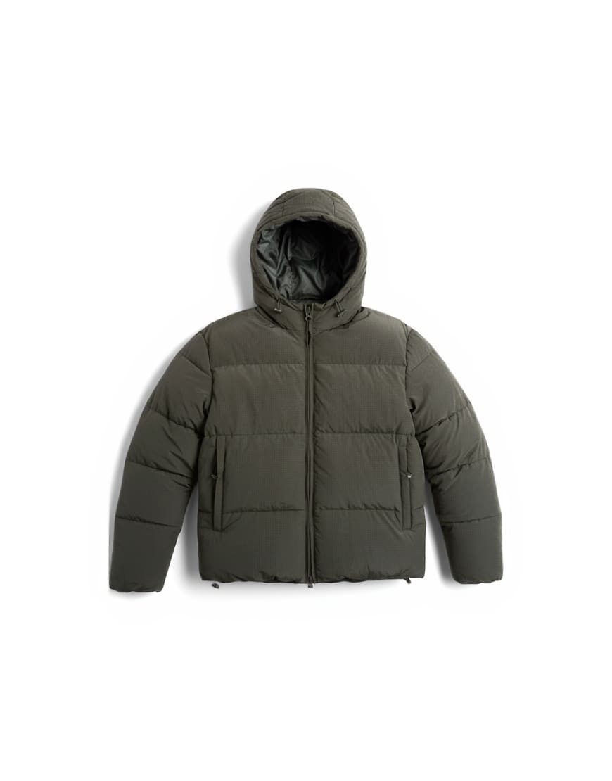 Topman textured puffer jacket in dark khaki