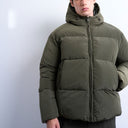 Topman texturierte Pufferjacke in Dunkelkhaki