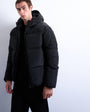 Topman textured puffer jacket in black