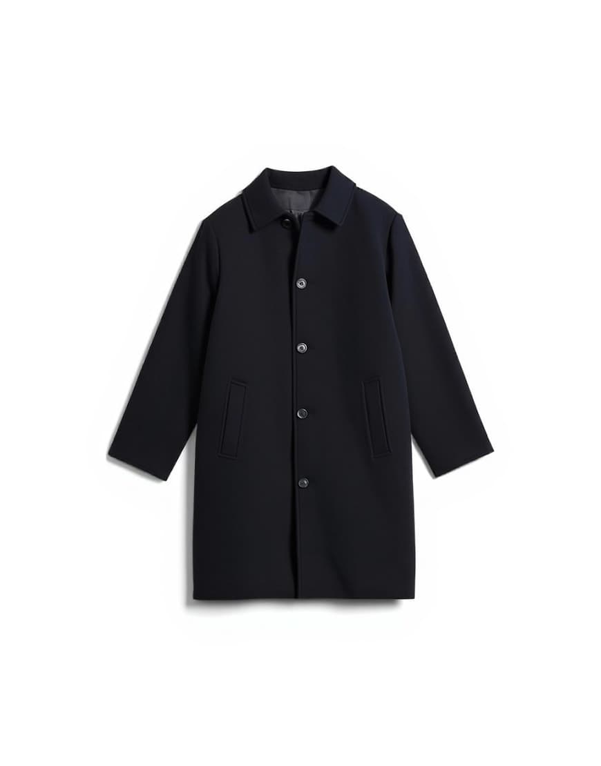Topman wool blend car coat in black