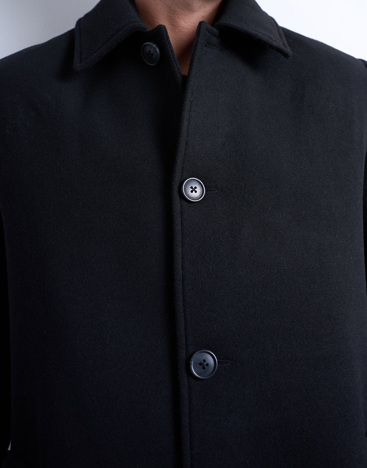 Topman wool blend car coat in black