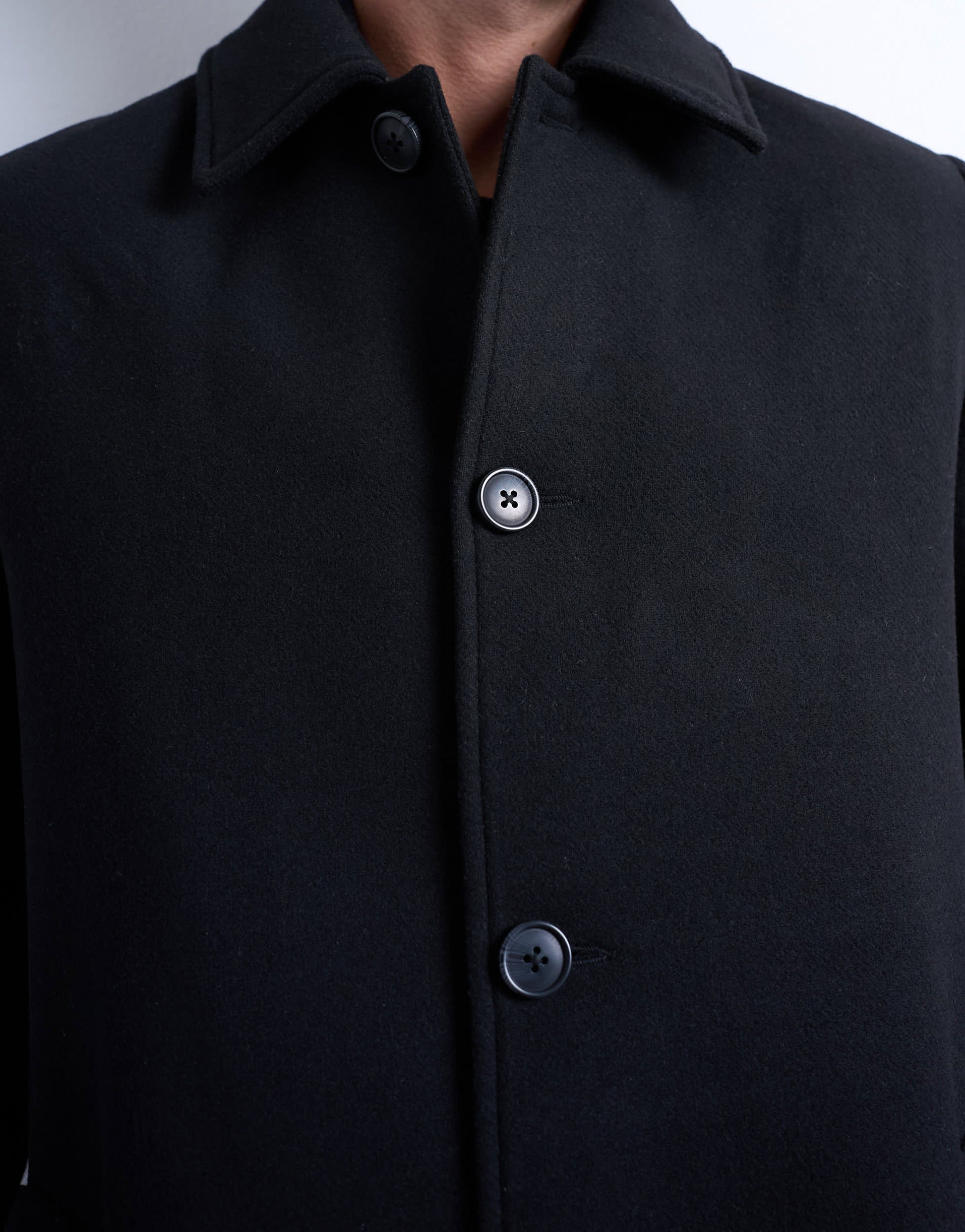 Topman wool blend car coat in black