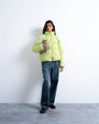 Topshop funnel neck puffer bomber jacket in leaf green