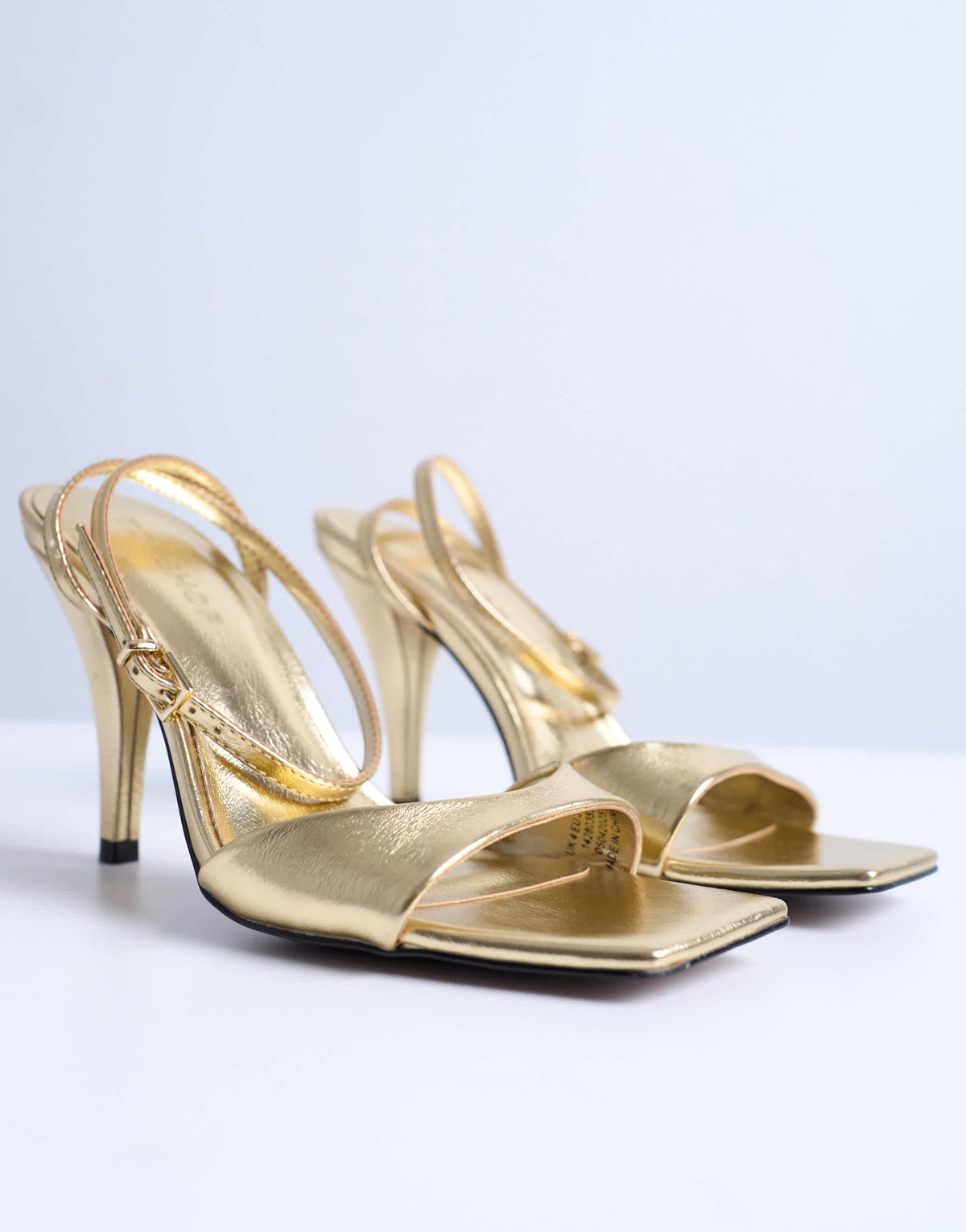Topshop Immy cone high heel sandal in gold