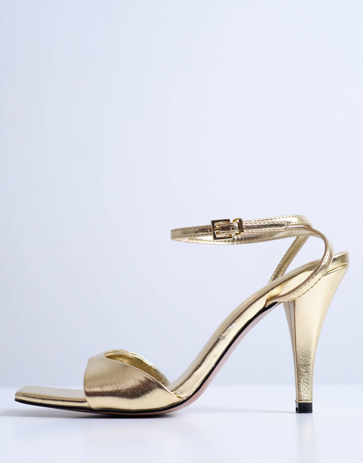 Topshop Immy cone high heel sandal in gold