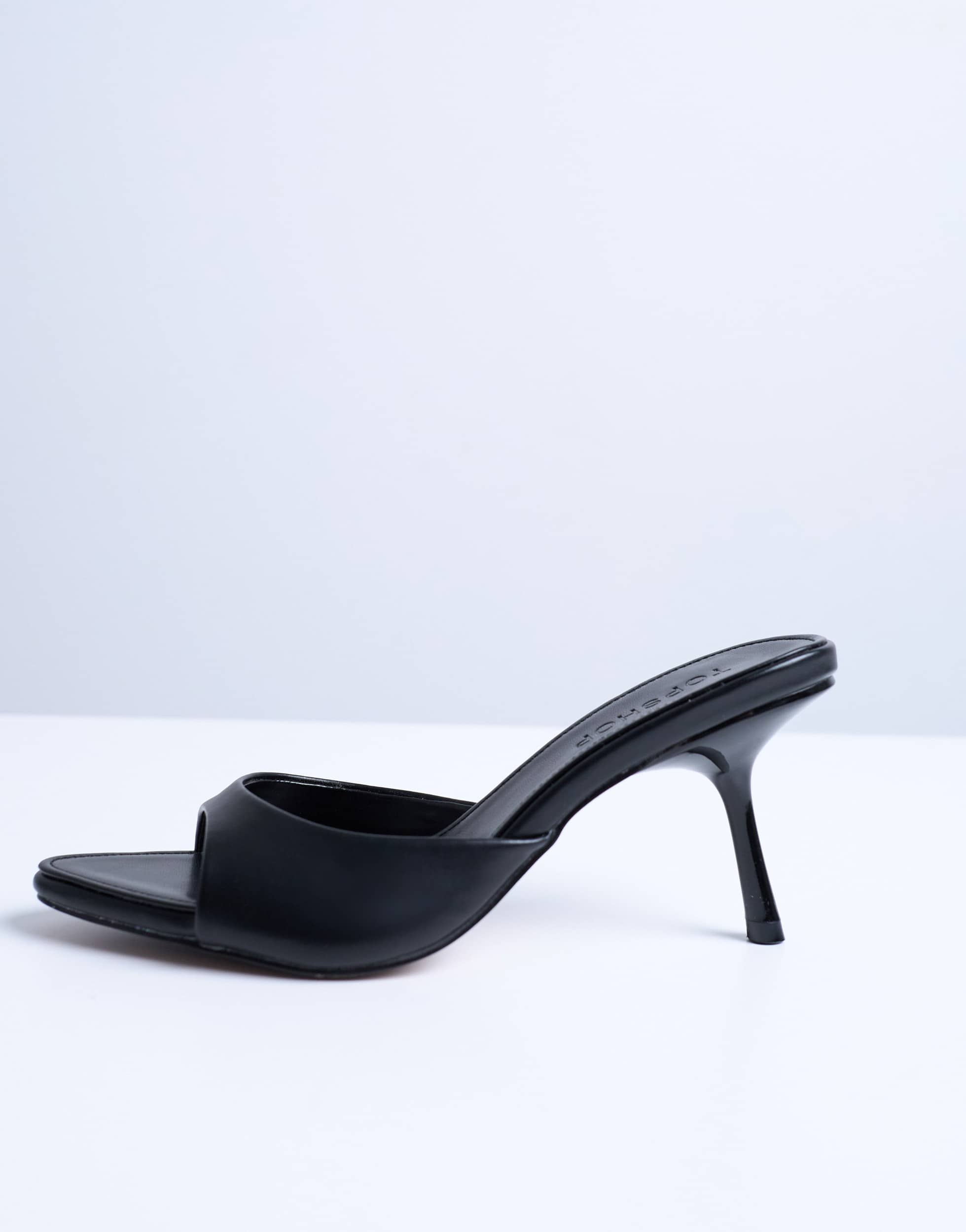 Topshop Isaac point toe mule in black