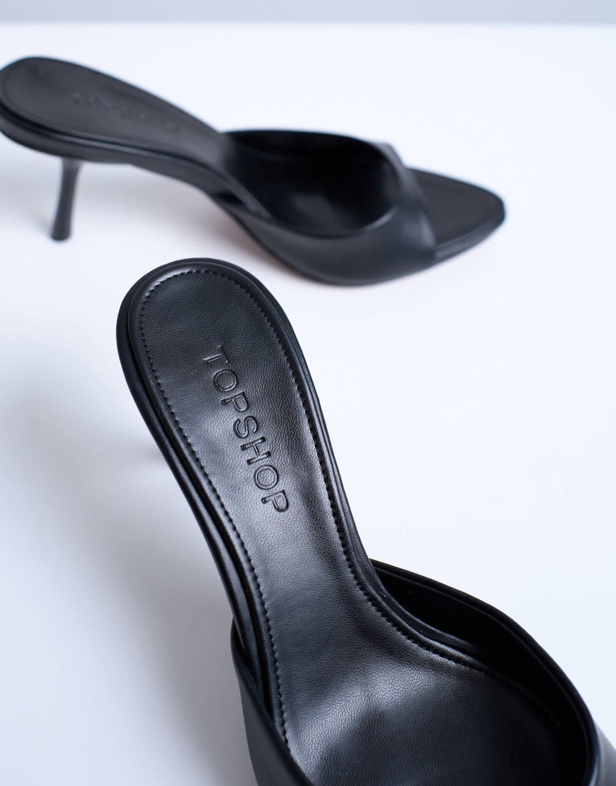 Topshop Isaac point toe mule in black