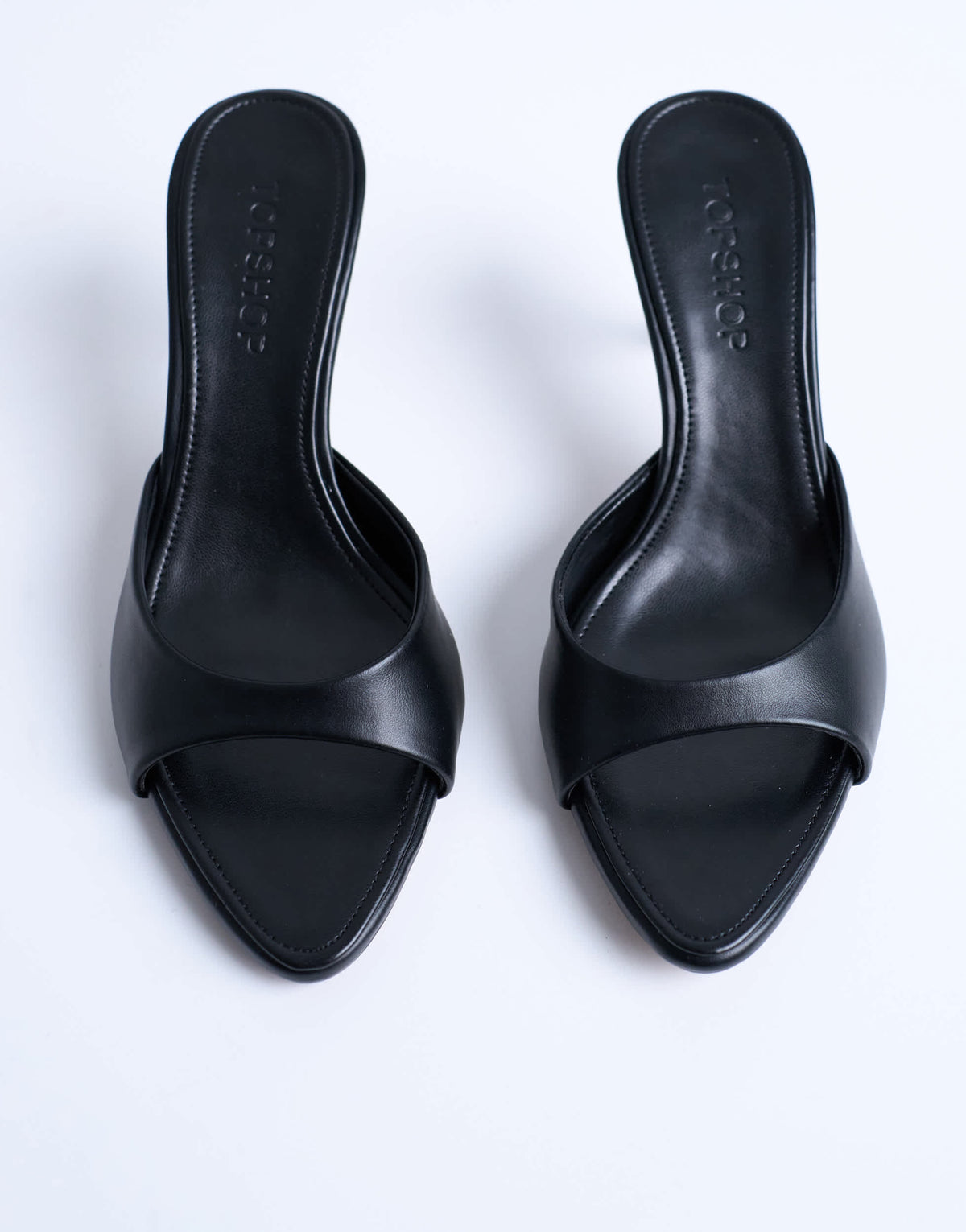 Topshop Isaac point toe mule in black