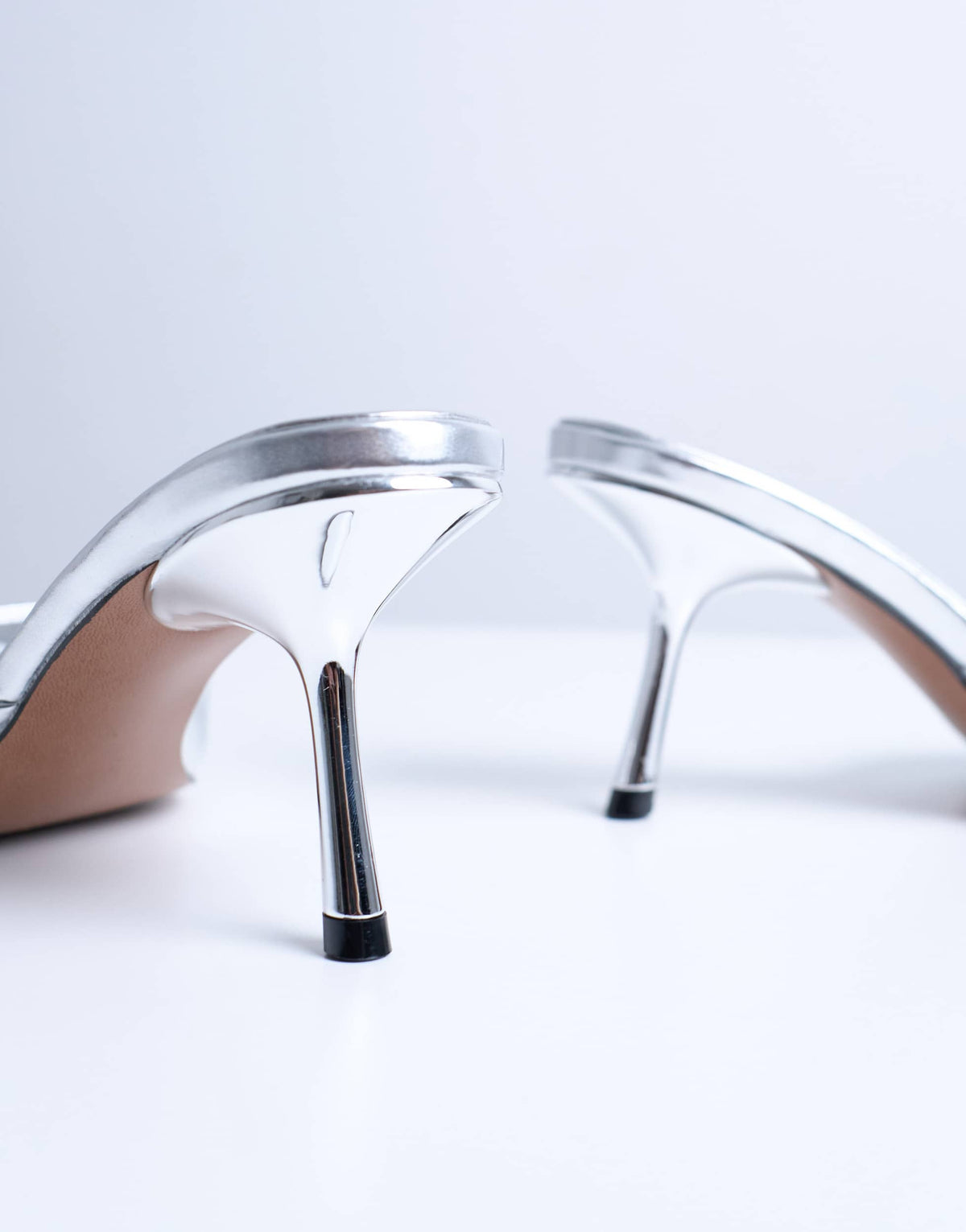 Topshop Isaac point toe mule in silver