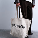 Topshop canvas tote bag in white