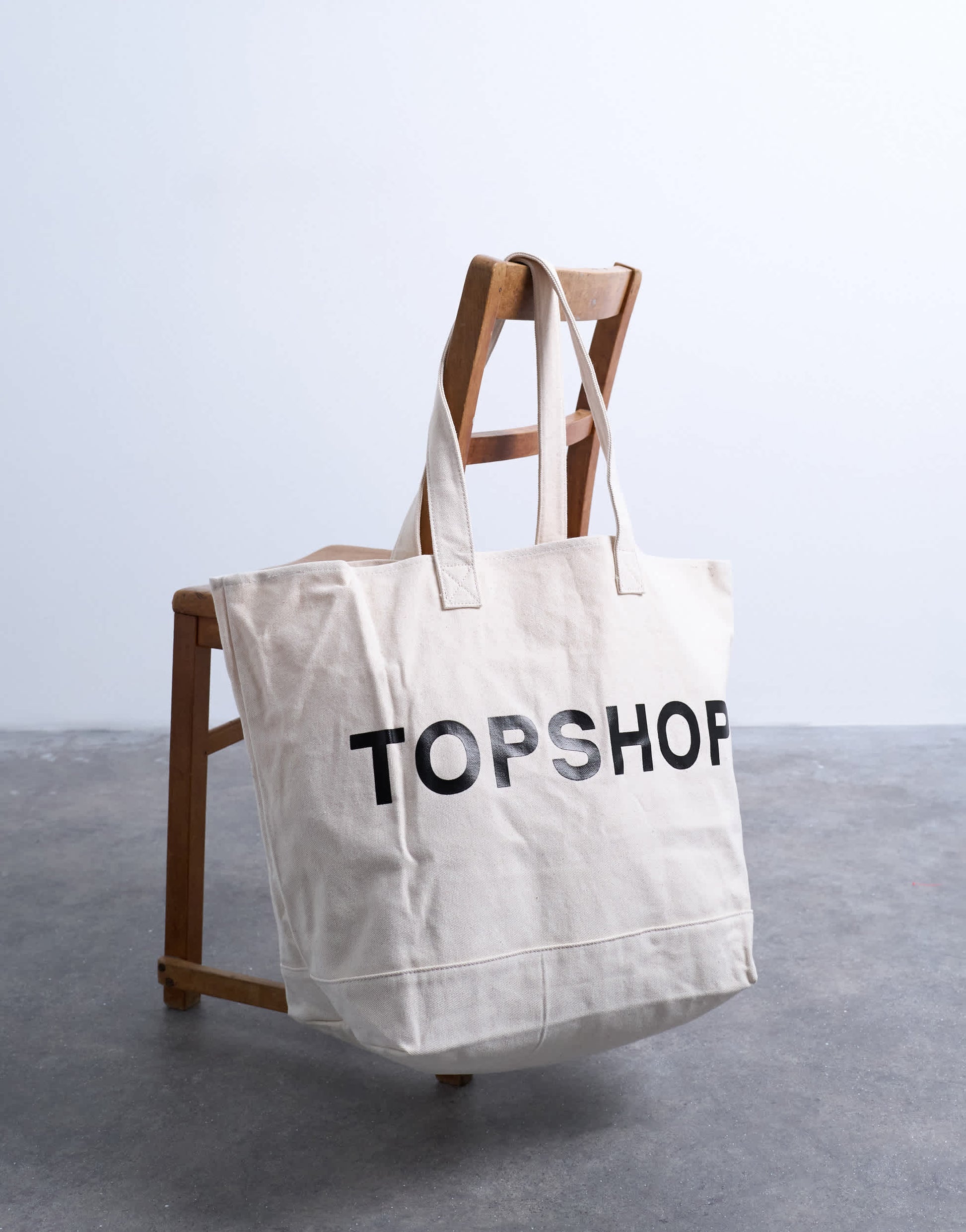 Topshop large canvas tote bag in white