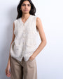 Topshop knitted stitchy pocket tank in oat