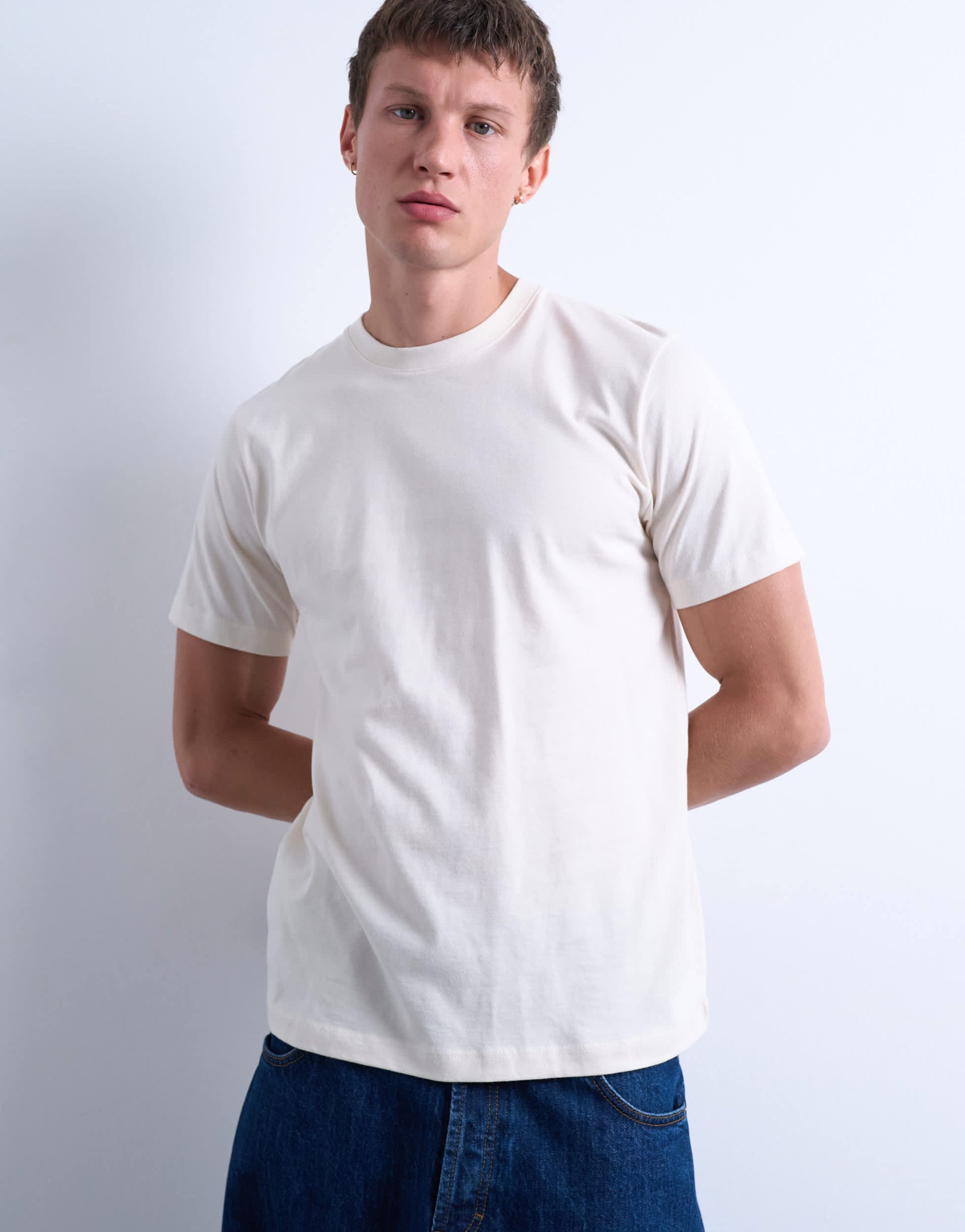 Topman classic fit t-shirt in ecru