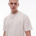 Topman crop fit t-shirt in ecru