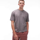 Topman crop fit t-shirt in mid grey