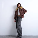 Blouson bomber Topshop en nylon avec col en fausse fourrure couleur chocolat