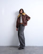 Topshop nylon bomber jacket with a faux fur collar in chocolate