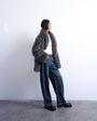 Topshop faux fur shawl mid length coat in charcoal