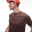 Topman classic fit t-shirt in brown