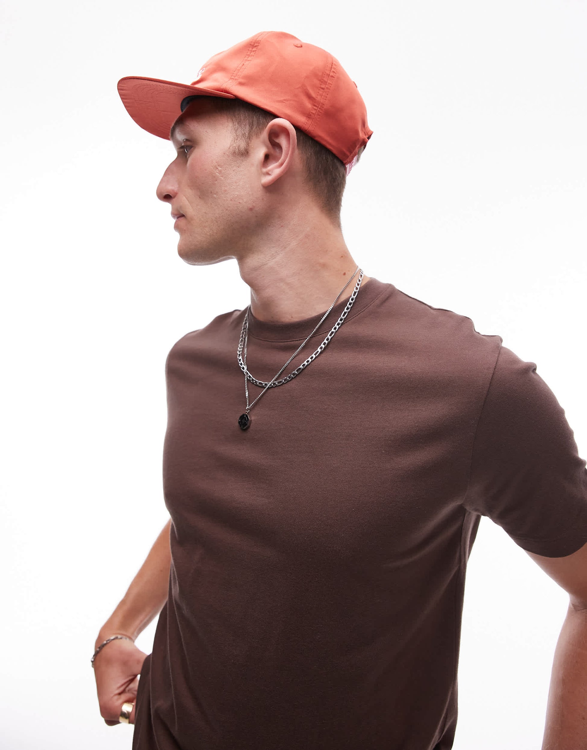 Topman classic fit t-shirt in brown