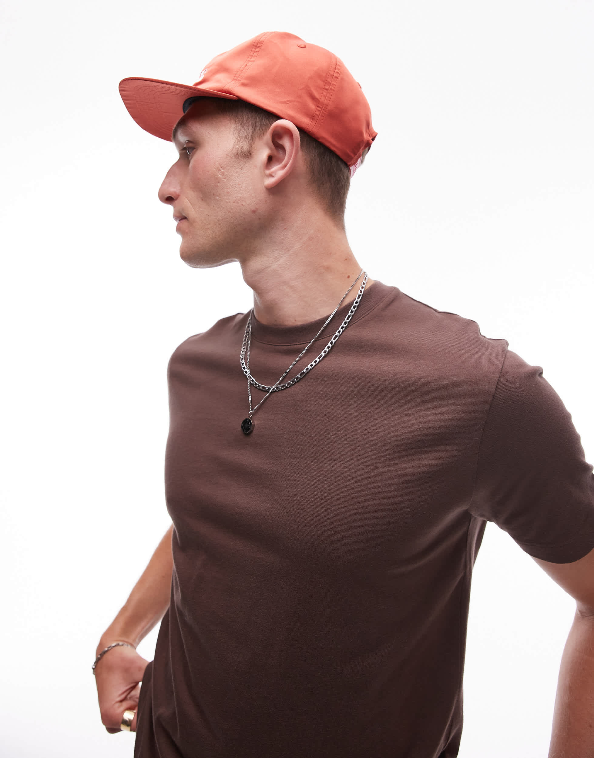 Topman classic fit t-shirt in brown
