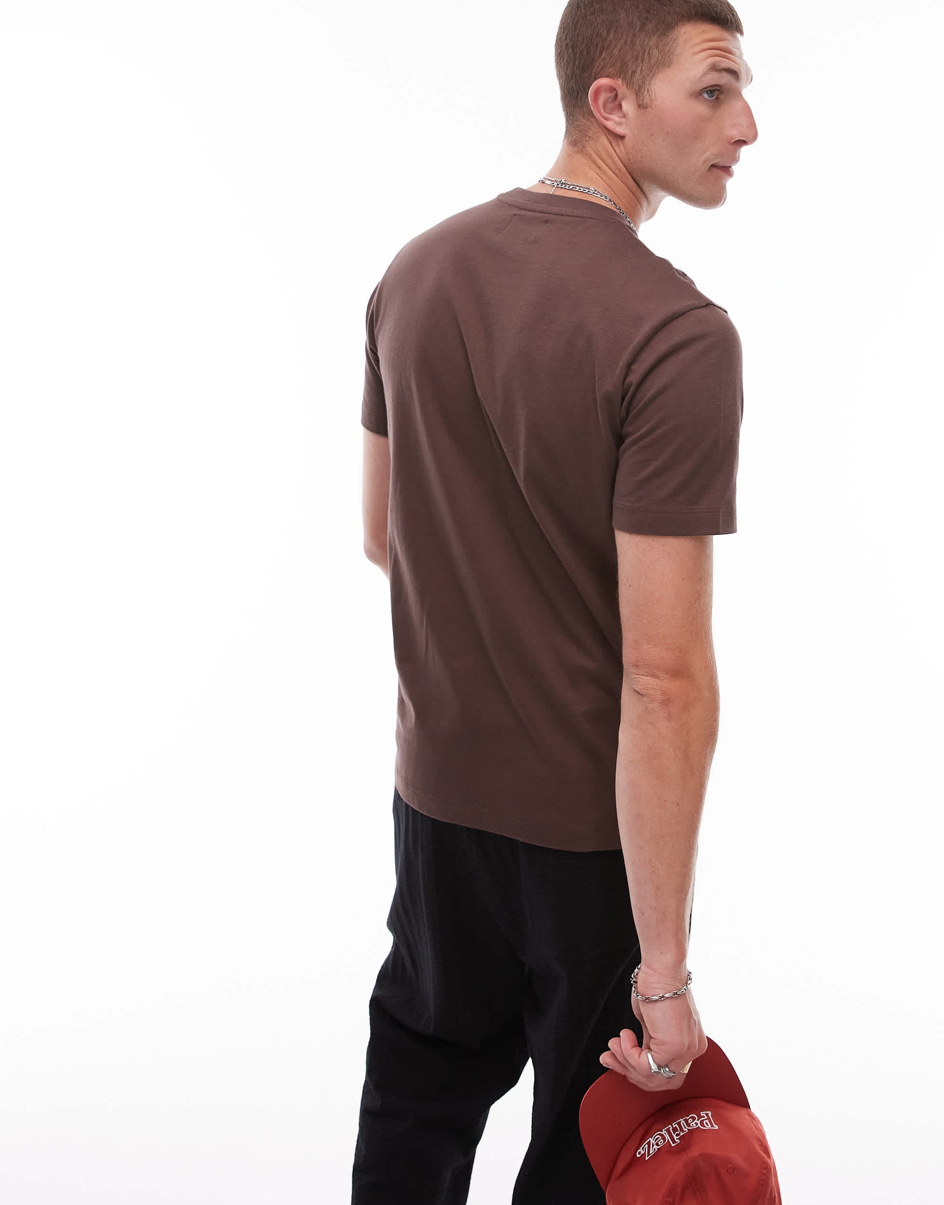 Topman classic fit t-shirt in brown
