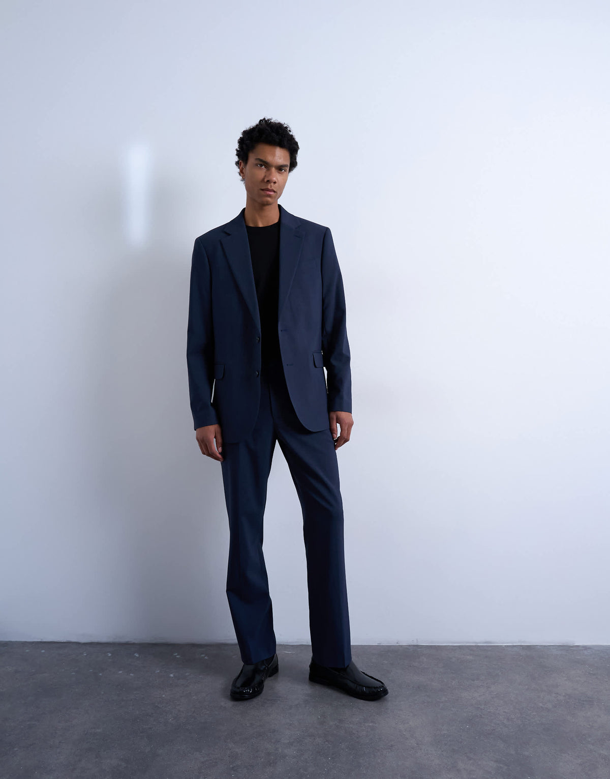 Topman relaxed wool touch suit jacket in navy