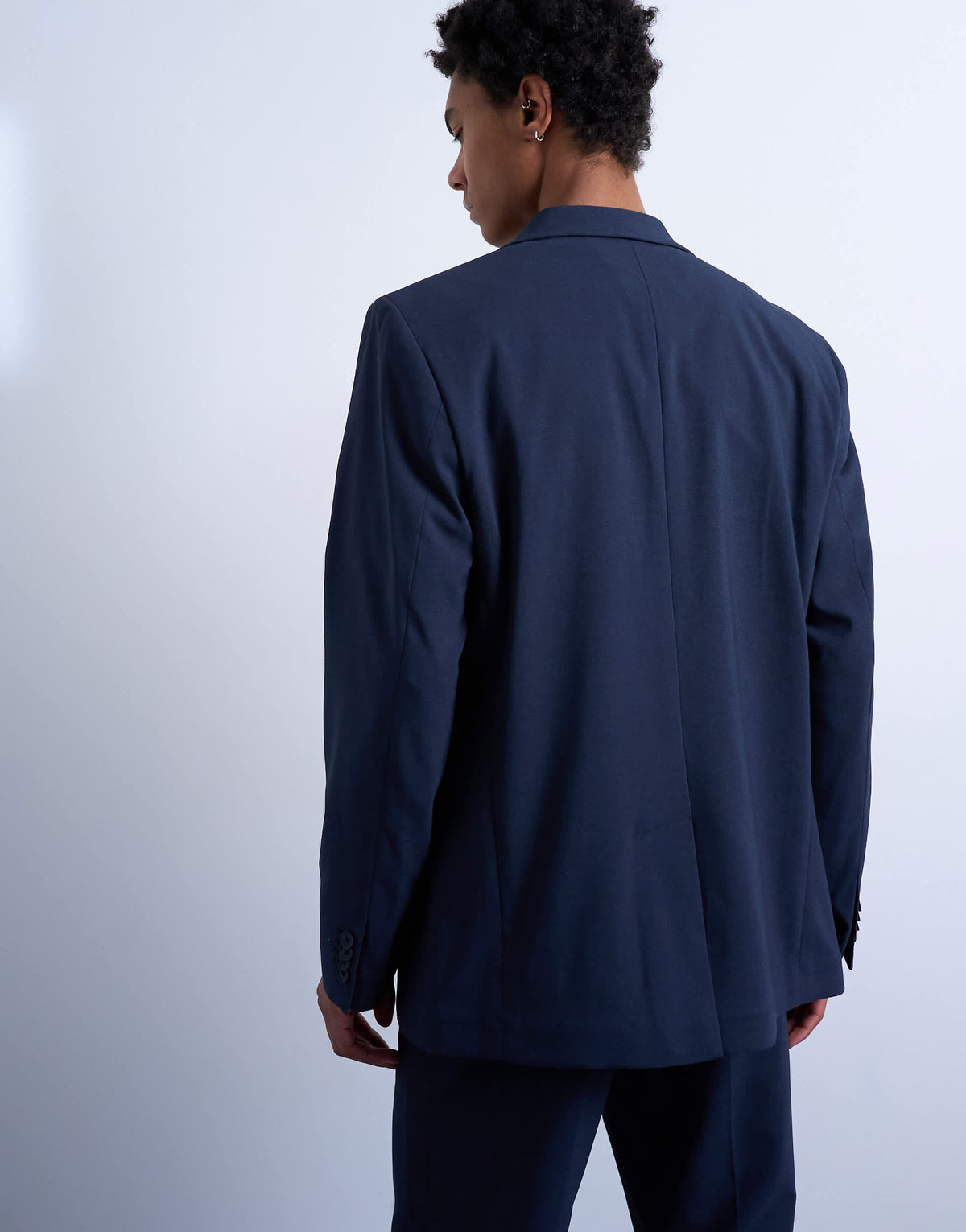 Topman relaxed wool touch suit jacket in navy