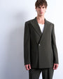 Topman relaxed wool touch suit jacket in dark green