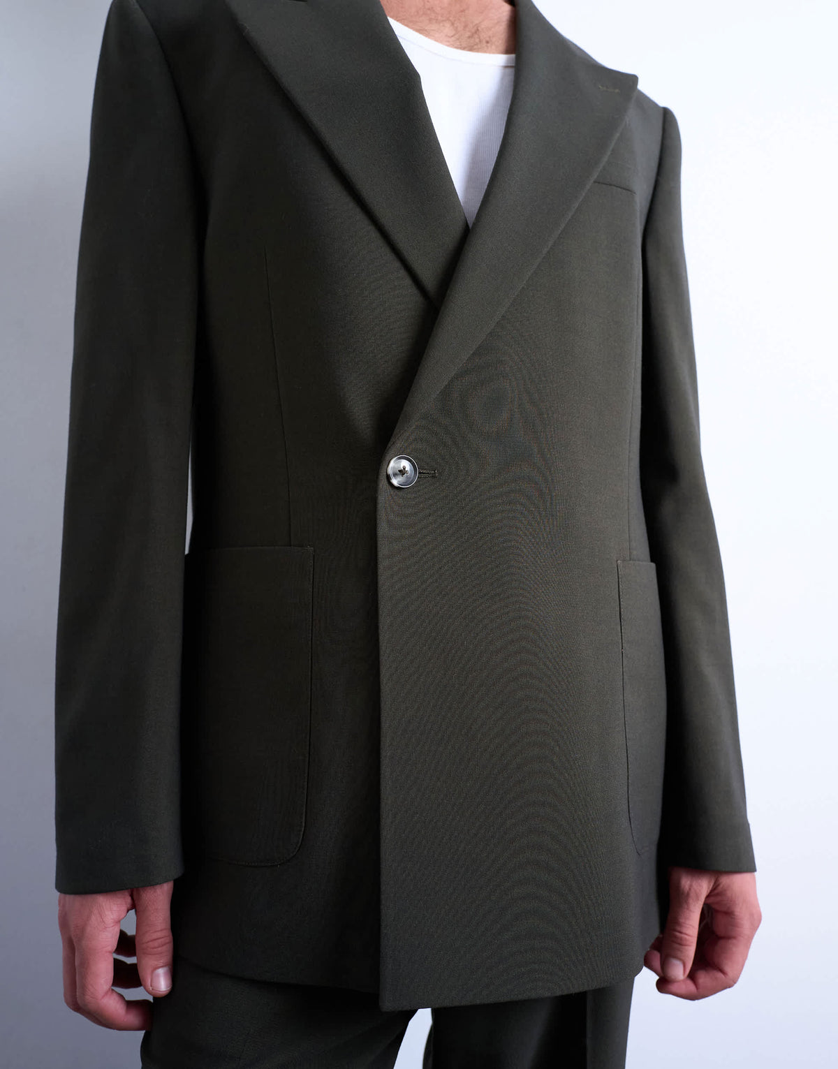 Topman relaxed wool touch suit jacket in dark green