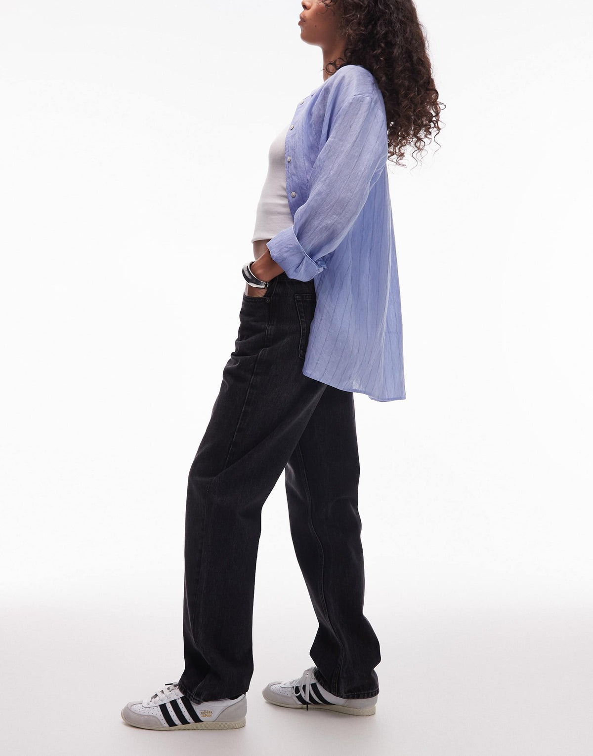 Topshop Kort high rise straight jean in washed black 
