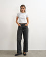 Topshop Cinch low rise relaxed jean in washed black