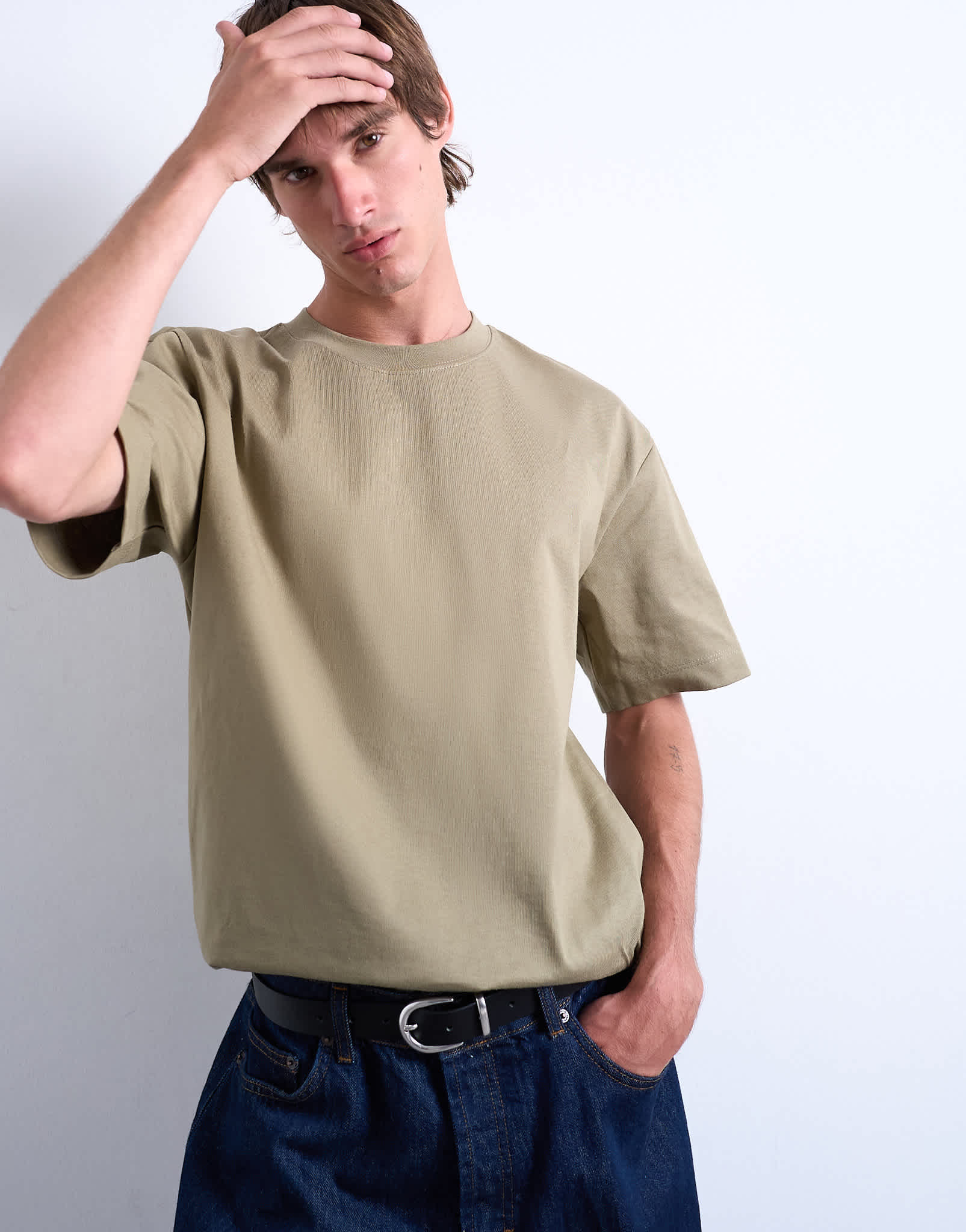 Topman relaxed fit t-shirt in khaki