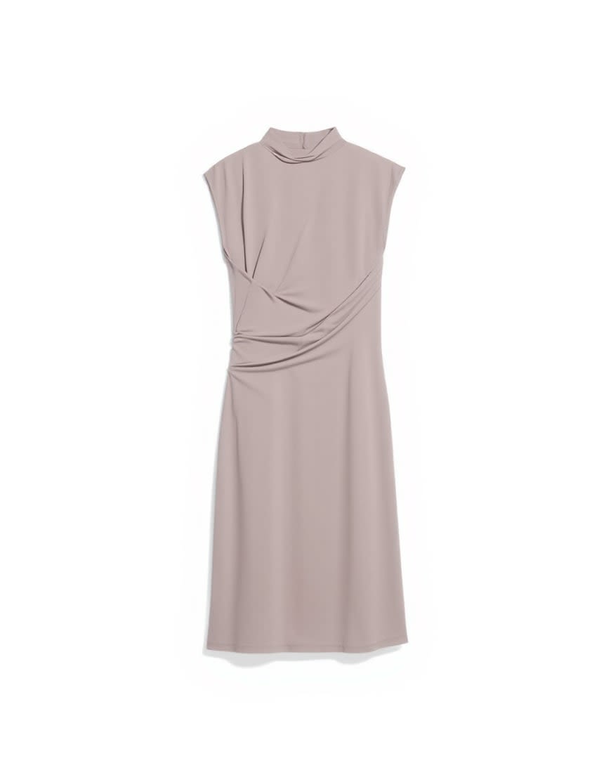 Topshop cupro asymmetric mini dress in pale khaki