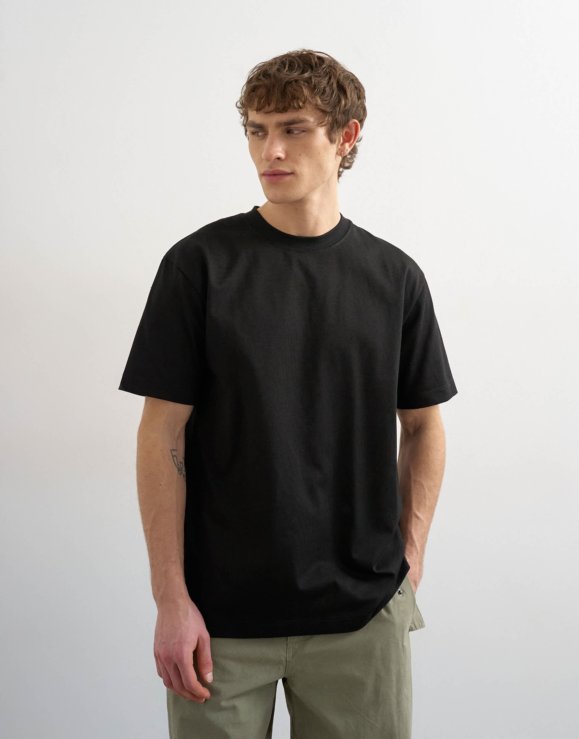 Topman T-Shirt mit Relaxed Fit in Schwarz