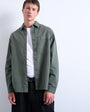 Topman long sleeve washed overshirt in khaki