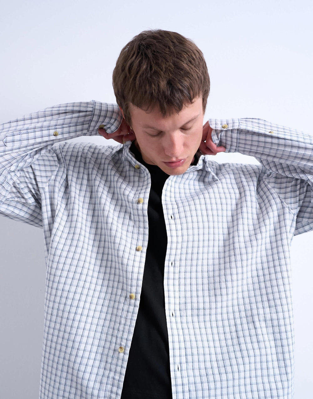Chemise à carreaux en flanelle coupe oversize Topman bleu clair