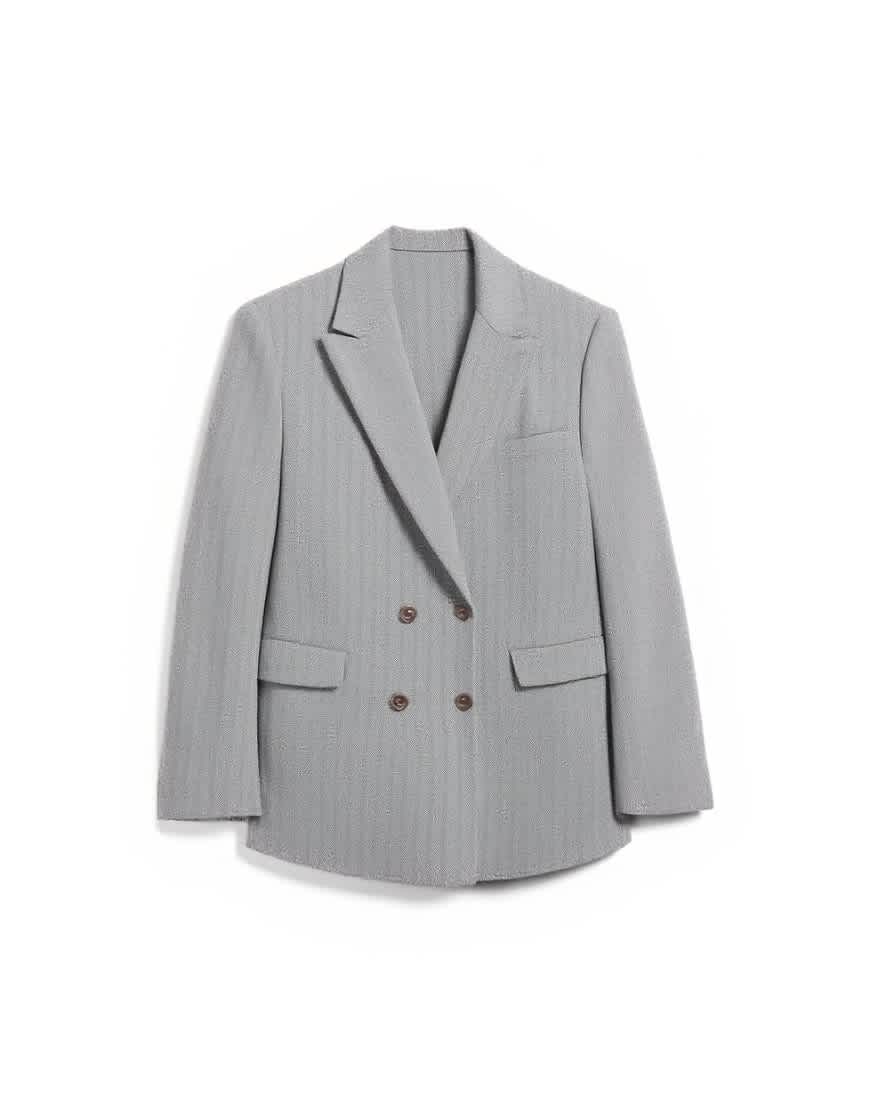Topman herringbone double breasted blazer in stone
