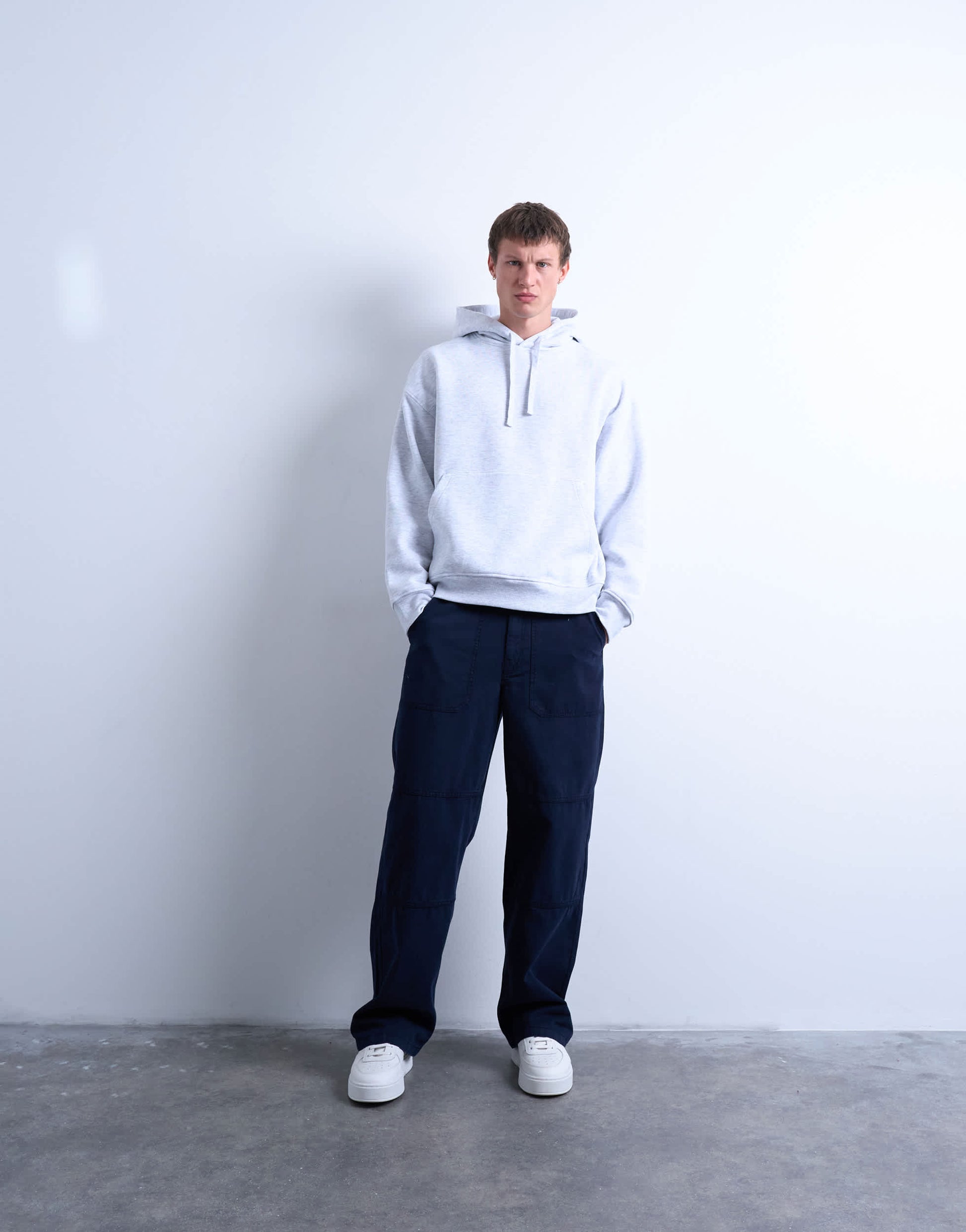 Topman baggy fit twill chino in navy