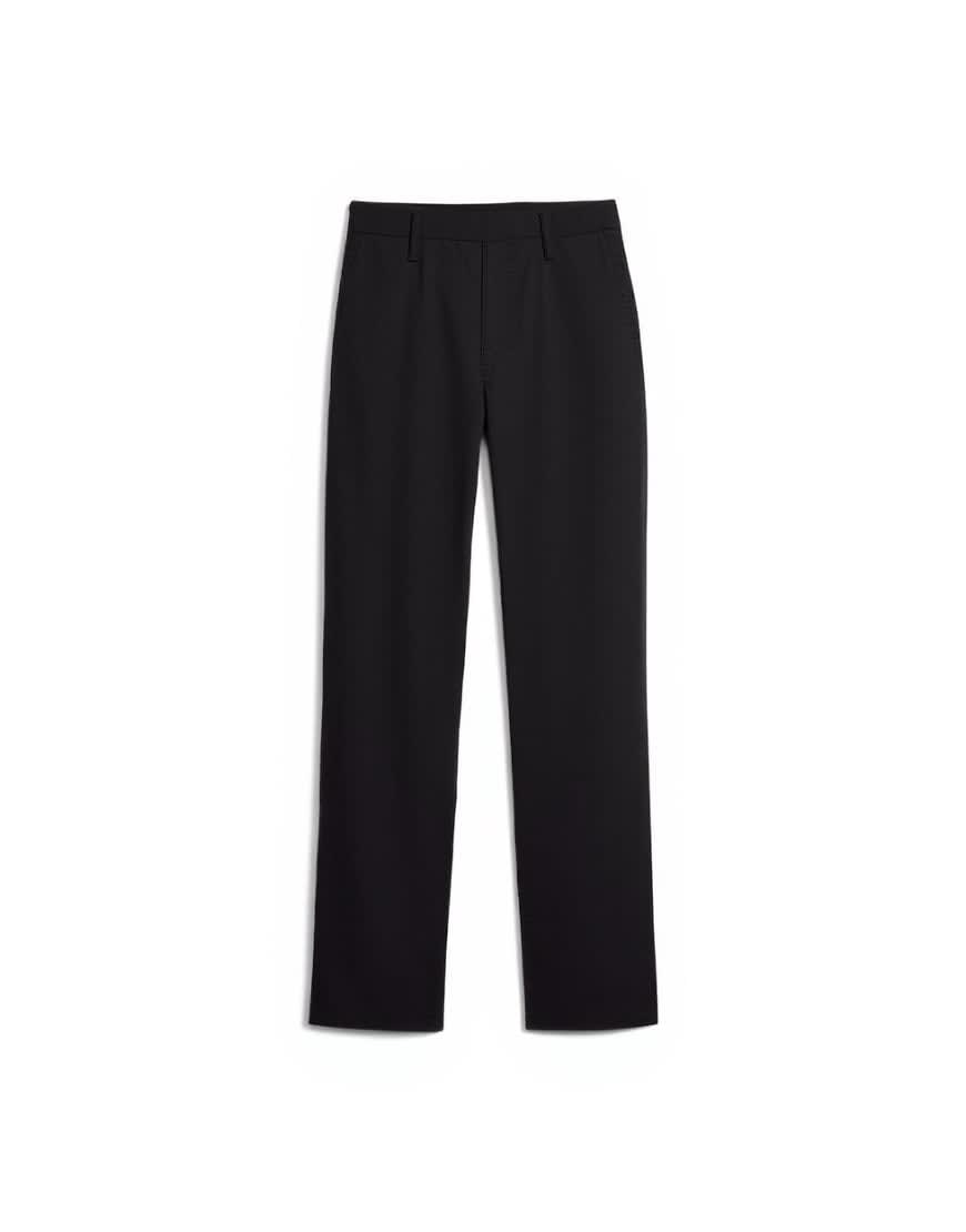 Topman straight fit canvas trouser in black