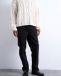 Topman straight fit canvas trouser in black