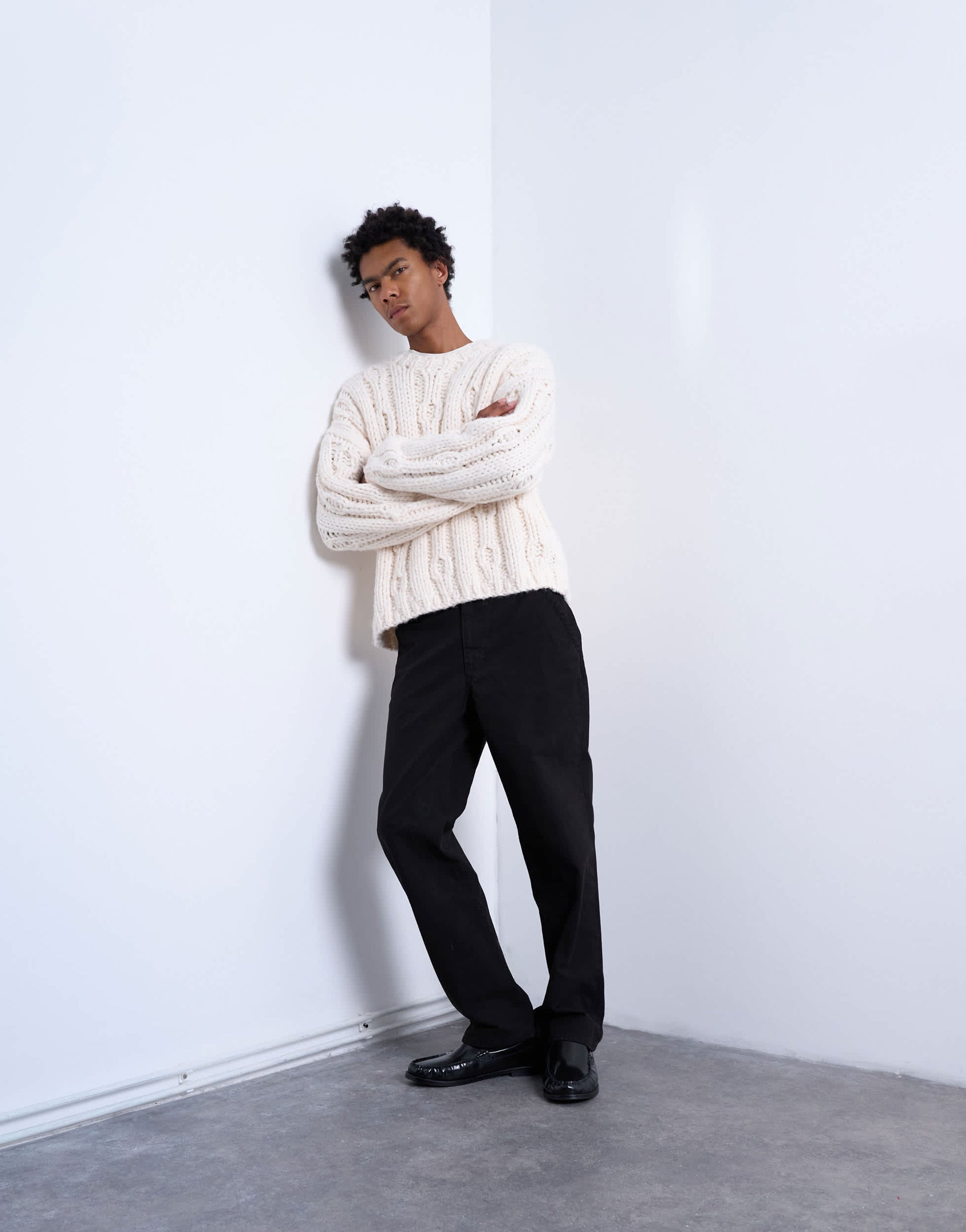 Topman straight fit canvas trouser in black