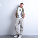 Pantalon chino baggy en sergé avec empiècements sur les jambes Topman coloris pierre