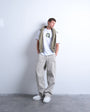 Topman baggy fit twill chino with leg panels in stone