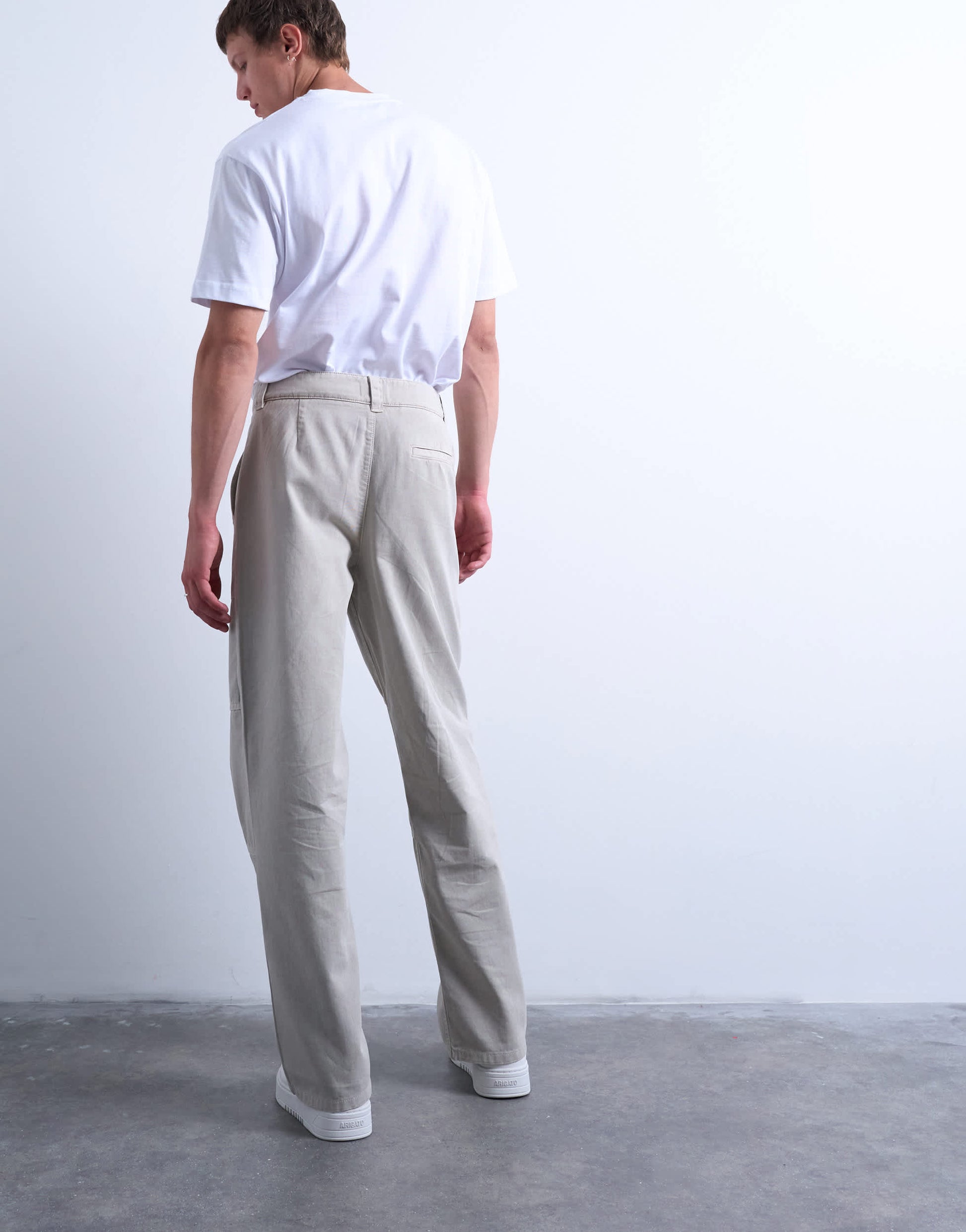 Topman baggy fit twill chino with leg panels in stone