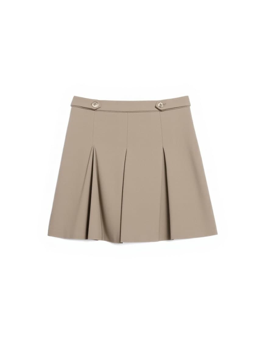 Topshop box pleat taupe mini skirt