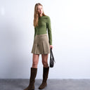 Topshop box pleat taupe mini skirt